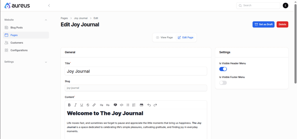 publish pages