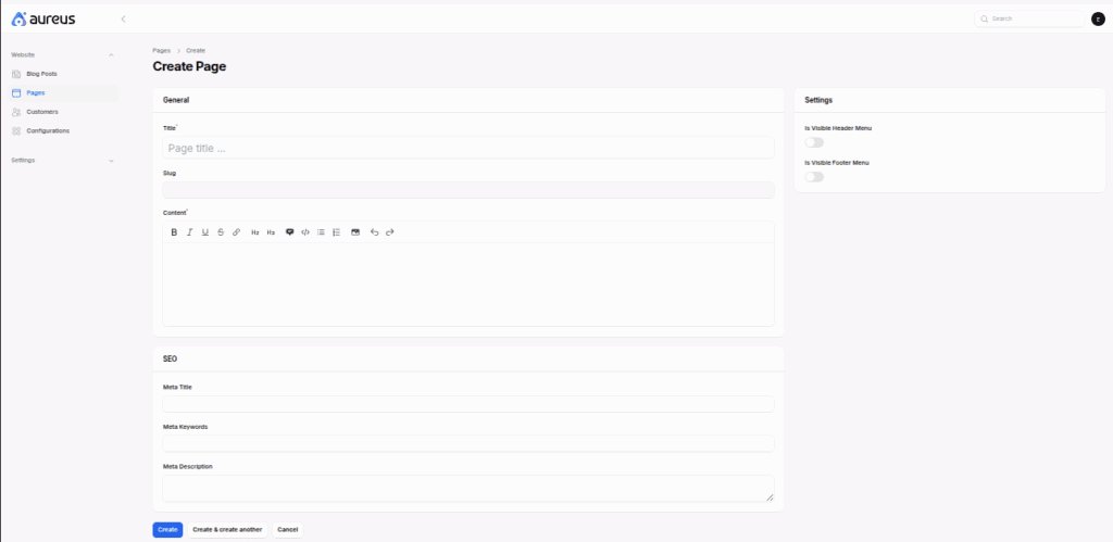 create pages