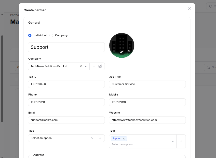 create partner