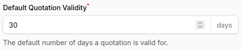 default quotation validity