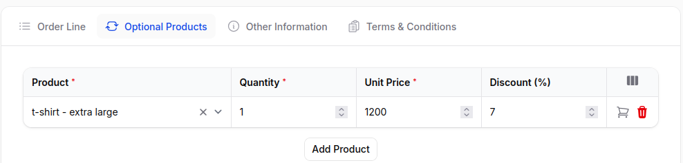 optional product detail