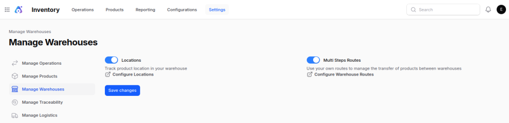 Inventory Setting